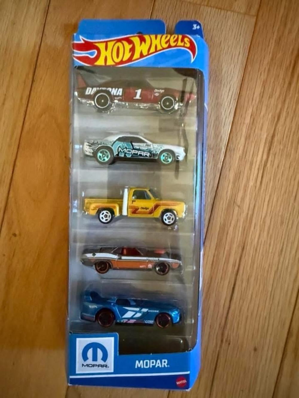 Hot Wheels Mopar 5-Car Pack — Blue, Yellow, White, Red, Silver